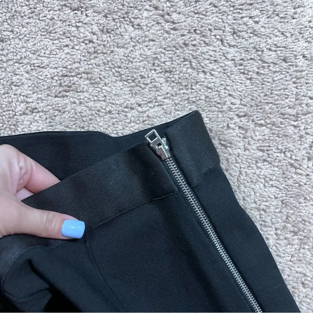 Everlane The Stretch Ponte Knit Skinny Pant Black Side Zip Size 6